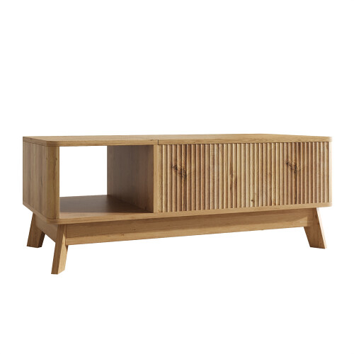 Lift-Top Coffee Table with 3D Wave Design, MDF 2