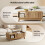 Lift-Top Coffee Table with 3D Wave Design, MDF 4