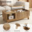Lift-Top Coffee Table with 3D Wave Design, MDF 6