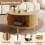 Round Lift-Top Coffee Table with Sliding Door, MDF 7