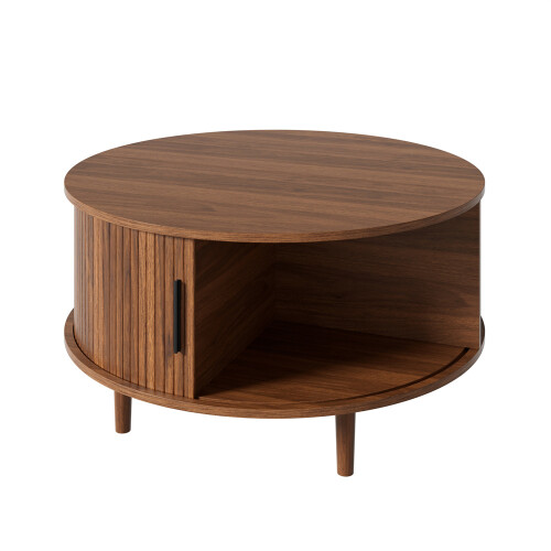Round Lift-Top Coffee Table with Sliding Door, MDF 2