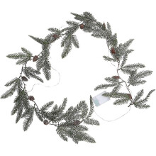 Kerstverlichting slinger, dennenappelslinger, rode bessenslinger, feeënlichtslinger, geschikt voor kerstfeestjes en terrasdecoratie.