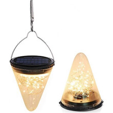 Solar buitenlantaarn, solar tuinlantaarn, warm wit solar licht, waterdichte decoratie voor Allerheiligen en Kerstmis