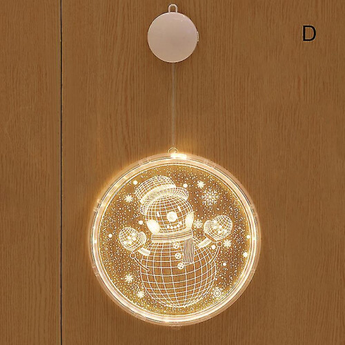Round Hanging Lights With Christmas Elements Pattern & Hanging Ring 1
