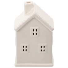 House Shape Ceramic Lighted Houses Minimalist Christmas Desktop Decoration Grey 3.92.82.8in 1Set
