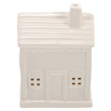Christmas Statues Ceramic Lighting House Ornament for Desktop Grey