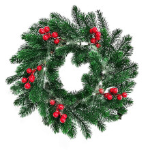 Groene LED-kerstkrans met hanger voor huisdecoratie (1 stuk)