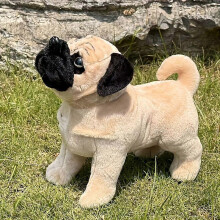 Light Brown Pug Stuffed Animal Plush Toy, 12.9 Inch Ultra-Soft Cuddly Dog Doll with Expressive Eyes for Kids Birthday Christmas Gift