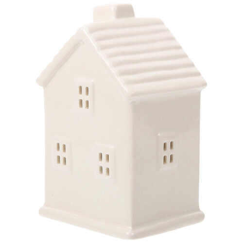 Christmas Statues Ceramic Lighting House for Decor 2Pcs Grey 2