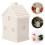 Christmas Statues Ceramic Lighting House for Decor 2Pcs Grey 4