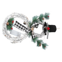 Feestelijke kerstkrans voor decoratie, 1 stuk raamhangkrans met lampjes