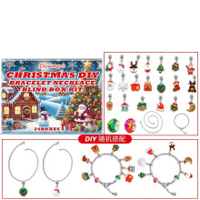 Dowmoo 24 Grid Christmas Diy Bracelet Necklace Blind Box 24 Grid Christmas Gift Jewelry Diy Christmas Set