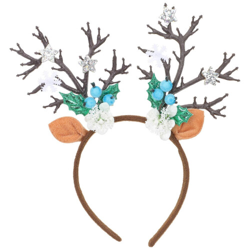 Weihnachtsstirnband mit Rentiergeweih, hellbraun