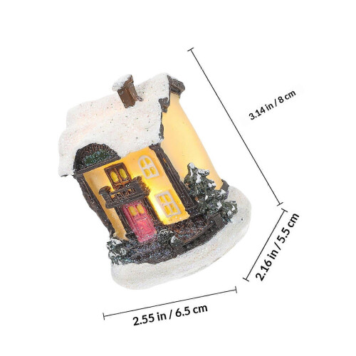 Christmas Lighted Mini House for Decoration Resin Assorted 2