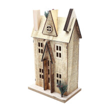 Xmas Decoration Wooden House with LED Light for Christmas 1Pcs Nordic Style