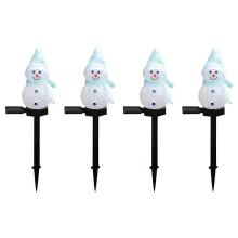 4x Sneeuwpop Solar Lampjes Kerstverlichting op zonne-energie LED Sneeuwpop Decoratie Buiten Tuin Lampjes op Steekpaal Kerst