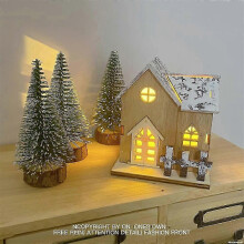 25-26 Christmas Village Set LED Lighting Christmas Village Houses with Figurines, Christmas Village Series Interior Room Decoration Collection Buildin