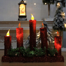Christmas Electric Candle Light Luminous Led Night Lamp Ornament Supplies for Restaurant Dining Table Decorations Supply