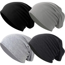Slouch Beanie Hats 4-Pack for Women and Men