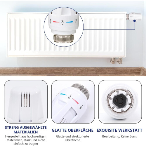 Patteritermostaattipäät, 6 kpl, M30 x 1,5 2