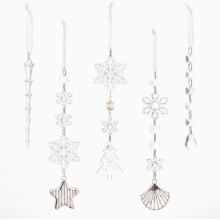 Anhänger aus Acryl-Eisbarren mit Weihnachtsbaum-Schneeflocken, Sternen und Eisdekorationen