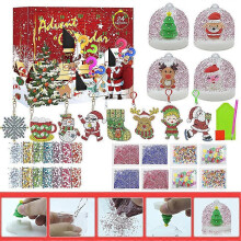 Weihnachtsfeier 24-Tage-Countdown-Kalender Adventskalender DIY Diamantmalerei Kunst Schlüsselanhänger Dekoration Überraschungsbox
