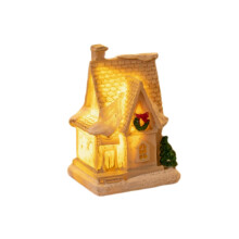 Weihnachtsdekoration Weißes Leuchtharz Kleines Haus Mikrolandschaft Kleines Ornament