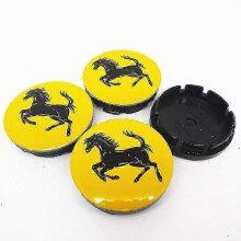 4 piezas de 56 mm para Ferrari, emblema de tapa de buje central de rueda de coche con diseño de caballo y burro, accesorios d