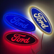 Pegatina LED 4D para Ford, 14,5 cm x 5,6 cm, azul.