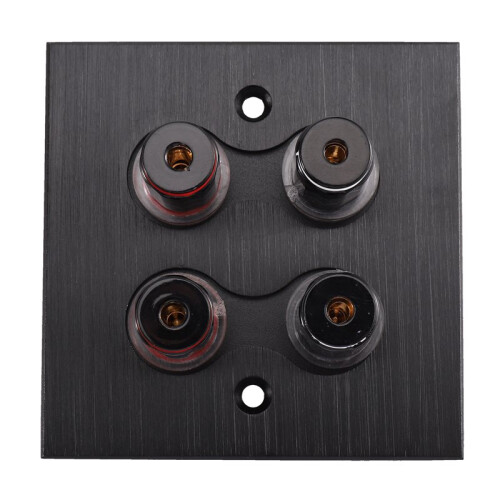 86 Type Speaker Wall Plate Banana Jack Audio Wall Socket Panel Home Theater Speaker Binding Post Wall Outlet Black