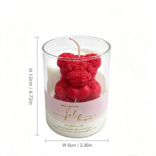Candela profumata fatta a mano a forma di orsetto di rose in cera dal design creativo per aromaterapia