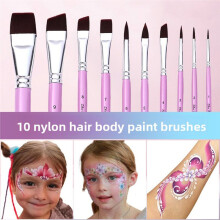 ZhuTing Conjunto de 10 Pincéis para Pintura Facial, com Cerdas de Nylon, Ideais para Pintura Acrílica, Aquarela e Óleo. Perfeito para Artistas e