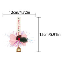 Ciondolo decorativo in tessuto a forma di fiocco per calza di Natale, ciondolo a forma di campanella per feste di Natale.