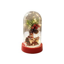 Ornamento natalizio in plastica con copertura, pupazzo di neve, Babbo Natale e luce notturna