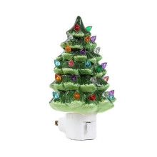 Lampada d'atmosfera a forma di Babbo Natale in stile cartone animato, albero di Natale creativo, luce notturna in resina