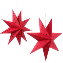 Decorazione natalizia 3D con stelle a sette punte, lanterna di carta e ciondolo a forma di paralume.