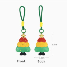 Christmas themed keychain cross-border creative safe Christmas tree reindeer star PU leather pendant