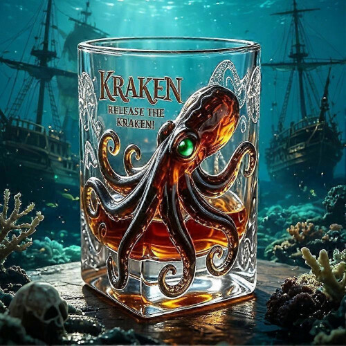 Bicchiere da whisky Kraken Black Spiced Rum Octopus_ynap 1