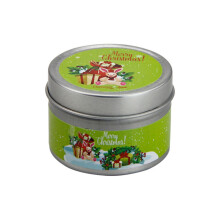 Confezione regalo di candele profumate natalizie, atmosfera festiva, candele profumate in cera di soia