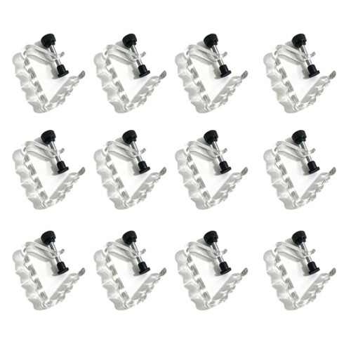 12 Pieces Adjustable Tablecloth Clips Clear, Suitable Strong and Stable Grip to Prevent Tablecloth Slippage. 1
