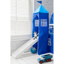Noa and Nani Blue Cotton Kids Cabin Bed Tower Accessory for Midsleeper & Bunk Beds