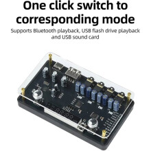 Multifunctional Audio Switcher TYPE-C 5V Power Supply U Disk USB Sound Card 3.5MM AUX Switcher with Remote