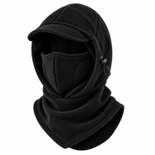 Winterfleece Doppellagige Sturmhaube mit Kapuze, Einteiliger Warmer Maskenhut, Gesichts- und Halswärmer, Integrierte Maske, Warme Mütze Nr. 3