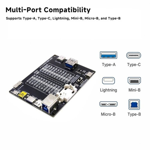 USB Cable Tester Board Data Cable Checker with LED Indicator for Charging TYPE-C Micro-B Type A Type B Data Cable Test 1
