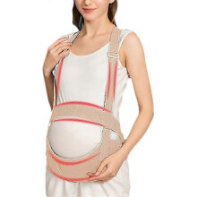 (L, Khaki) Maternity Belly Band Breathable Pregnancy Support Belt
