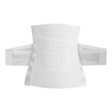 (M, White) Postpartum Belly Belt Adjustable Waist Trainer for Women, Breathable Postnatal Body Shaper Support Band