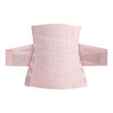(L, pink) Postpartum Belly Belt Adjustable Waist Trainer for Women, Breathable Postnatal Body Shaper Support Band