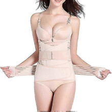 (Large, Skin) 3 in 1 Postpartum Belly Wrap C Section Recovery Belt for Belly Waist Pelvis Women Postnatal Belly Band
