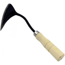HYTROVE Garden Triangle Hoe with Wooden Handle, Multifunctional Weeding and Planting Hoe for Gardeners and Landscapers
