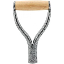 Snow Shovel Handle with Ergonomic Y-Grip, Silver - Universal Fit for Garden Spades, Rakes & Digging Tools